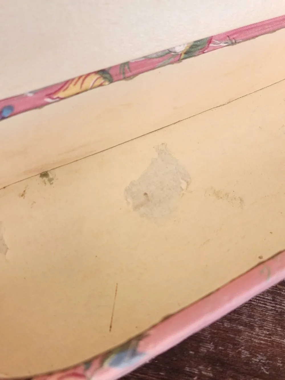 Vintage 1940's Pink Floral Covered Padded & Quilted Glove Dresser Box